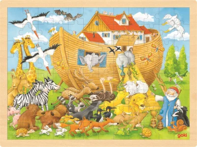 Dřevěné puzzle Noemova archa 96 dílků