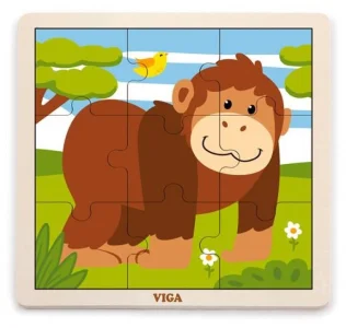 Dřevěné puzzle Opička, 9 dílků