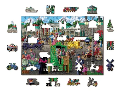 Dřevěné puzzle Pařížské náměstí v Berlíně 2v1, 200 dílků EKO