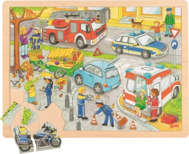 Dřevěné puzzle Policie 56 dílků