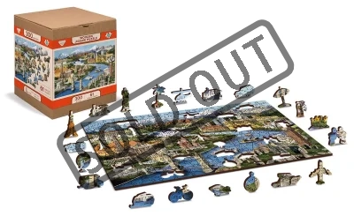 Dřevěné puzzle Světové památky 2v1, 300 dílků EKO
