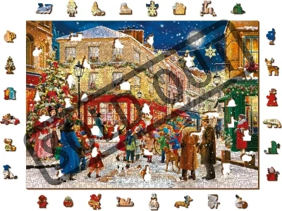 Dřevěné puzzle Vánoční večer 2v1, 1010 dílků EKO