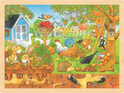 Dřevěné puzzle Zákoutí naší zahrady 96 dílků