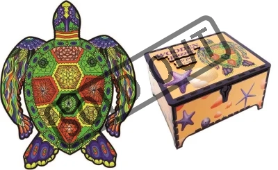 Dřevěné puzzle Želva XL 150 dílků v dárkové krabičce