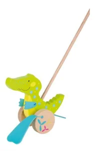 Dřevěný krokodýl na tyči
