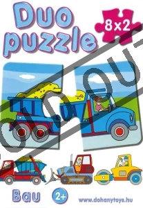 Duo puzzle Stavební stroje 8x2 dílky