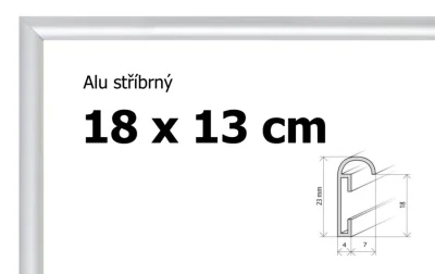 Hliníkový rám 18x13cm - stříbrný