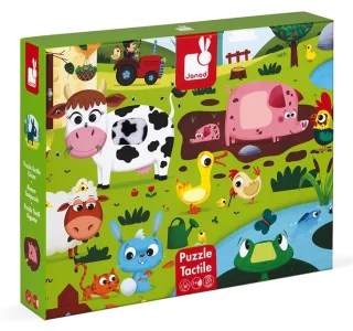 Hmatové puzzle Zvířátka na farmě 20 dílků
