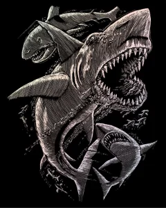 Holografický škrabací obrázek Žralok