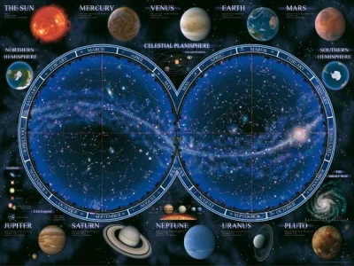 Puzzle Hvězdná mapa oblohy 1500 dílků
