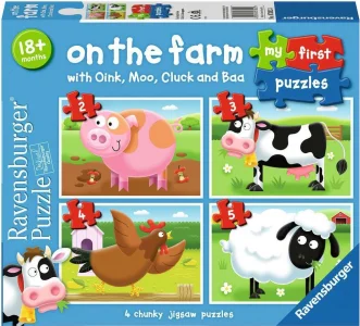 Moje první puzzle: Na farmě 4v1 (2,3,4,5 dílků)