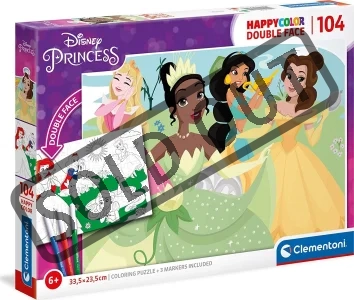 Oboustranné puzzle Disney princezny 104 dílků