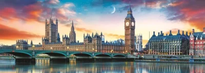 Panoramatické puzzle Big Ben a Westminsterský palác, Londýn 500 dílků