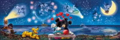 Panoramatické puzzle Mickey a Minnie 1000 dílků