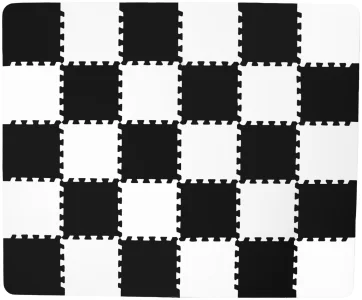 Pěnový koberec Luno Černo-bílý 30ks (29,5x29,5)
