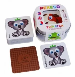Pexeso pro děti v plechové krabičce - Zvířátka