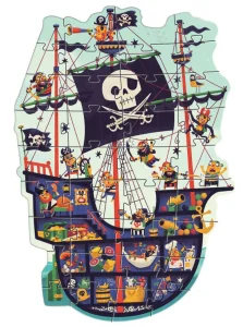 Podlahové obrysové puzzle Pirátský koráb 36 dílků