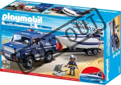 PLAYMOBIL® City Action 5187 Policejní vůz s motorovým člunem