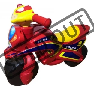 poškozený obal: Dětské odrážedlo Policejní motorka (červená+žlutá)