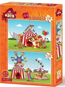 Puzzle Cirkus a lunapark 24+35 dílků