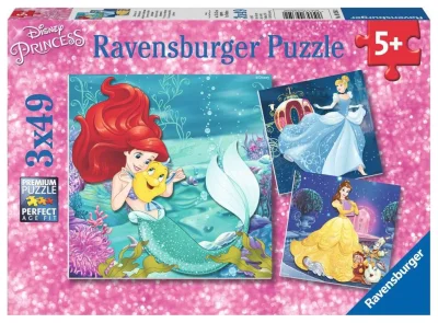 Puzzle Disney princezny: Dobrodružství 3x49 dílků
