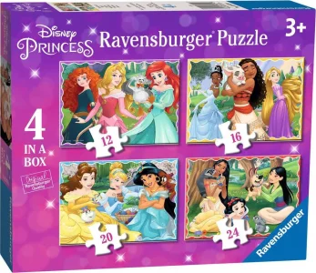 Puzzle Disney Princezny 4v1 (12, 16, 20, 24 dílků)