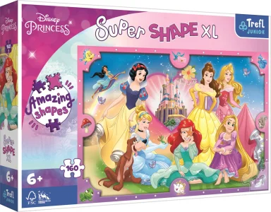 Puzzle Super Shape XL Disney princezny: Růžový svět 160 dílků