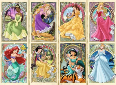 Puzzle Disney Secesní princezny 1000 dílků