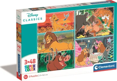 Puzzle Disney: Zvířátka 3x48 dílků