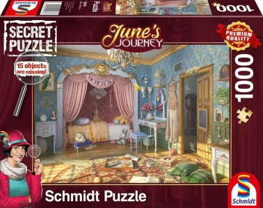 Secret puzzle June's Journey: Ložnice slečny June 1000 dílků