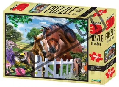Puzzle Koně v zahradě 3D 1000 dílků