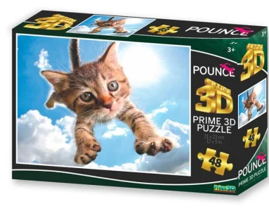 Puzzle Skákající kočka: Sparkles 3D 48 dílků