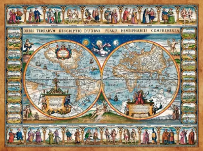 Puzzle Mapa světa r.1639, 2000 dílků