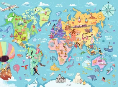 Puzzle Mapa světa XXL 100 dílků