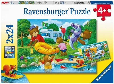 Puzzle Medvědí rodina kempuje 2x24 dílků