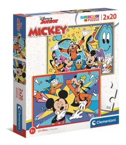 Puzzle Mickey se baví s kamarády 2x20 dílků