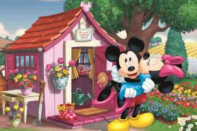 Puzzle Mickey a Minnie na zahradě 60 dílků