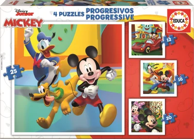 Puzzle Mickey a přátelé 4v1 (12,16,20,25 dílků)
