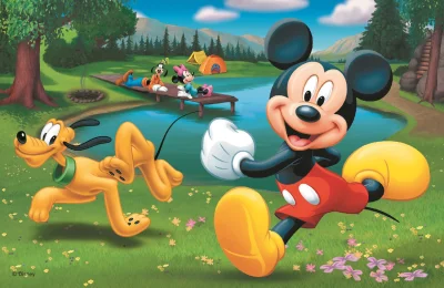 Puzzle Mickey Mouse: U jezera 54 dílků