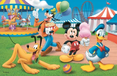 Puzzle Mickey Mouse: V zábavním parku 54 dílků