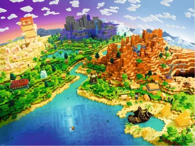 Puzzle Minecraft: Svět Minecraftu 1500 dílků