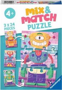 Puzzle Mix&Match: Roztomilí roboti 3x24 dílků