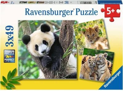 Puzzle Panda, tygr a lev 3x49 dílků