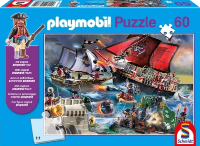 Puzzle Playmobil Piráti 60 dílků + figurka Playmobil