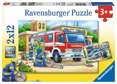 Puzzle Policie a hasiči 2x12 dílků