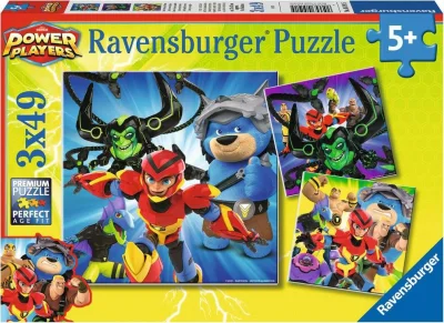 Puzzle Power Players 3x49 dílků