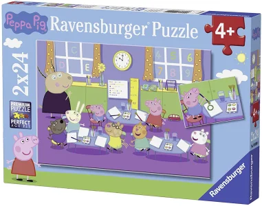 Puzzle Prasátko Peppa ve škole 2x24 dílků