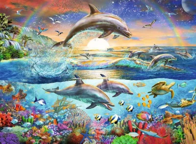 Puzzle Ráj delfínů XXL 300 dílků