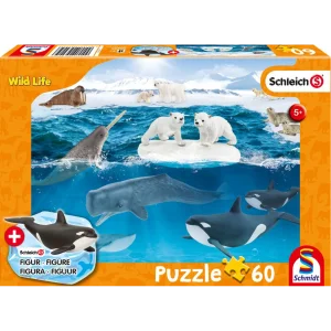 Puzzle Schleich V Antarktidě 60 dílků + figurka Schleich
