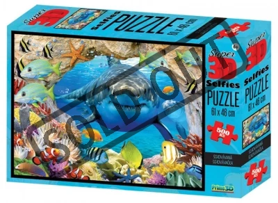 Puzzle Schovávaná se žralokem 3D 500 dílků